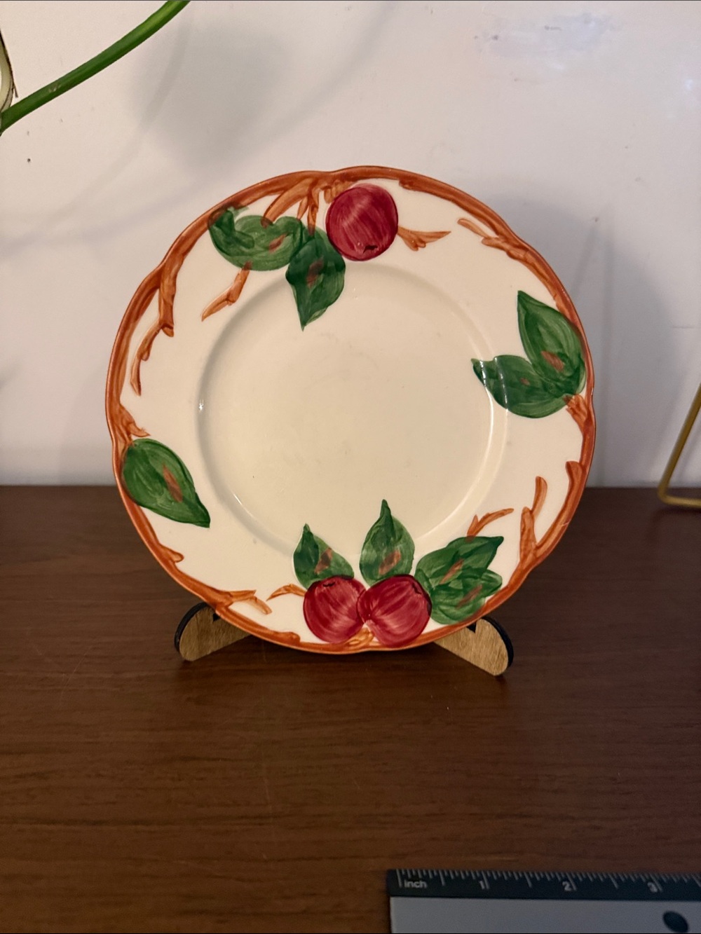 Hand-Painted Fruit Decorative Salad Plate - Red & Green